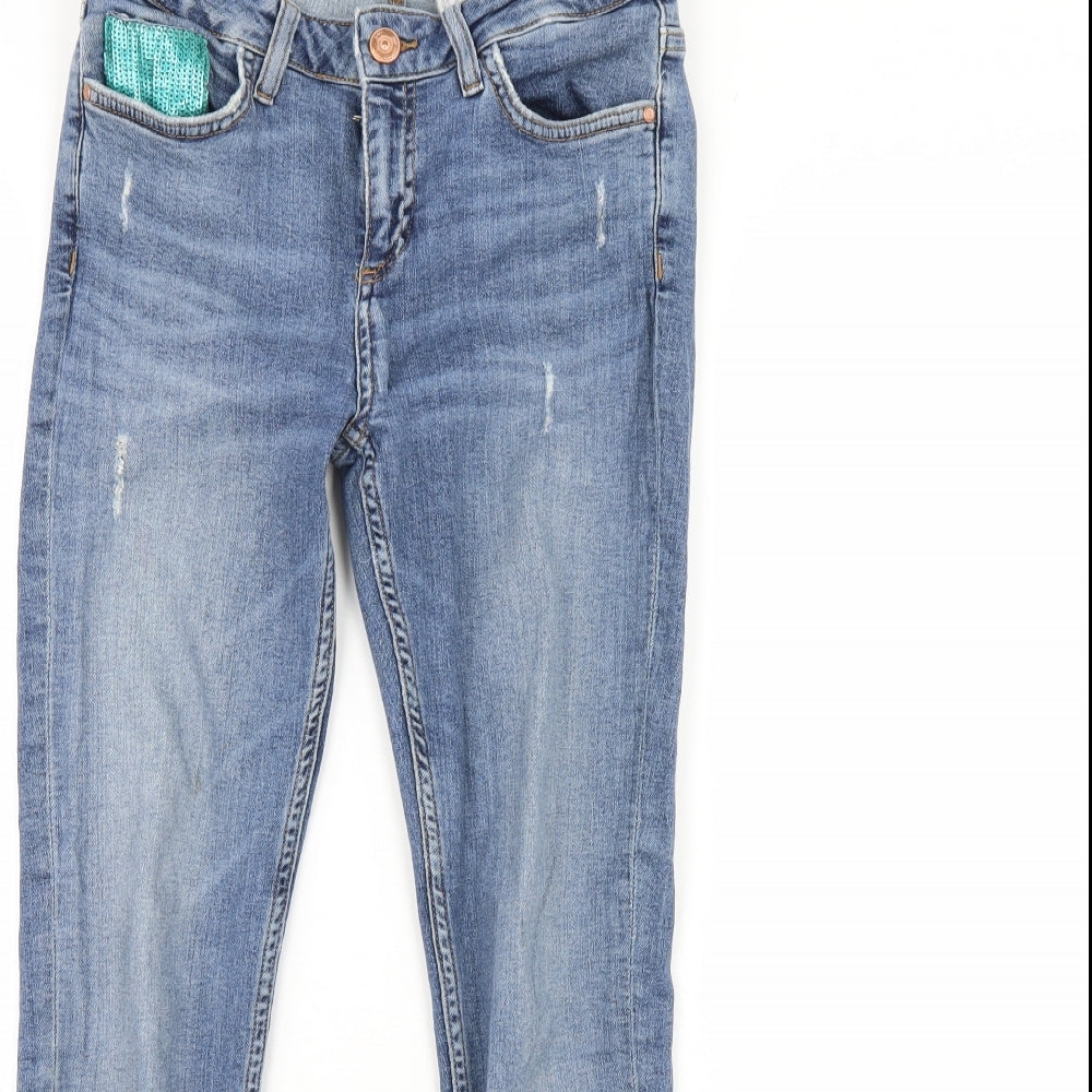 Zara Womens Blue  Denim Skinny Jeans Size 8 L29 in