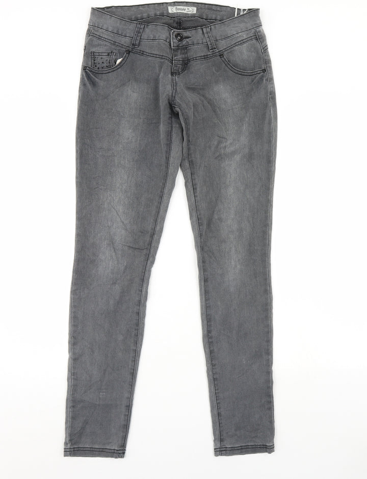 House Womens Grey Denim Skinny Jeans Size M L30 in