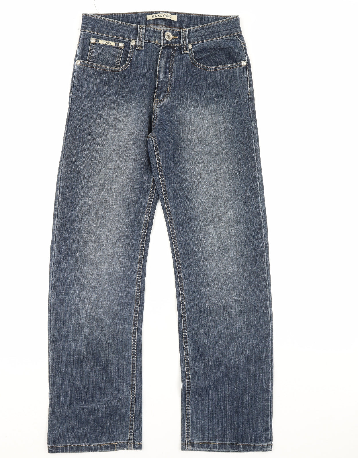 holly  Womens Blue  Denim Straight Jeans Size 30 L30 in