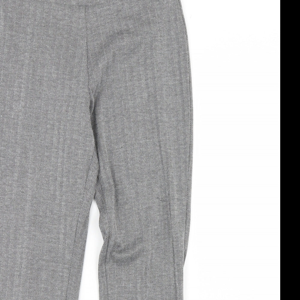 m&s Womens Grey Herringbone  Trousers  Size 12 L30 in