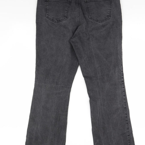 George Womens Black  Denim Straight Jeans Size 14 L32 in
