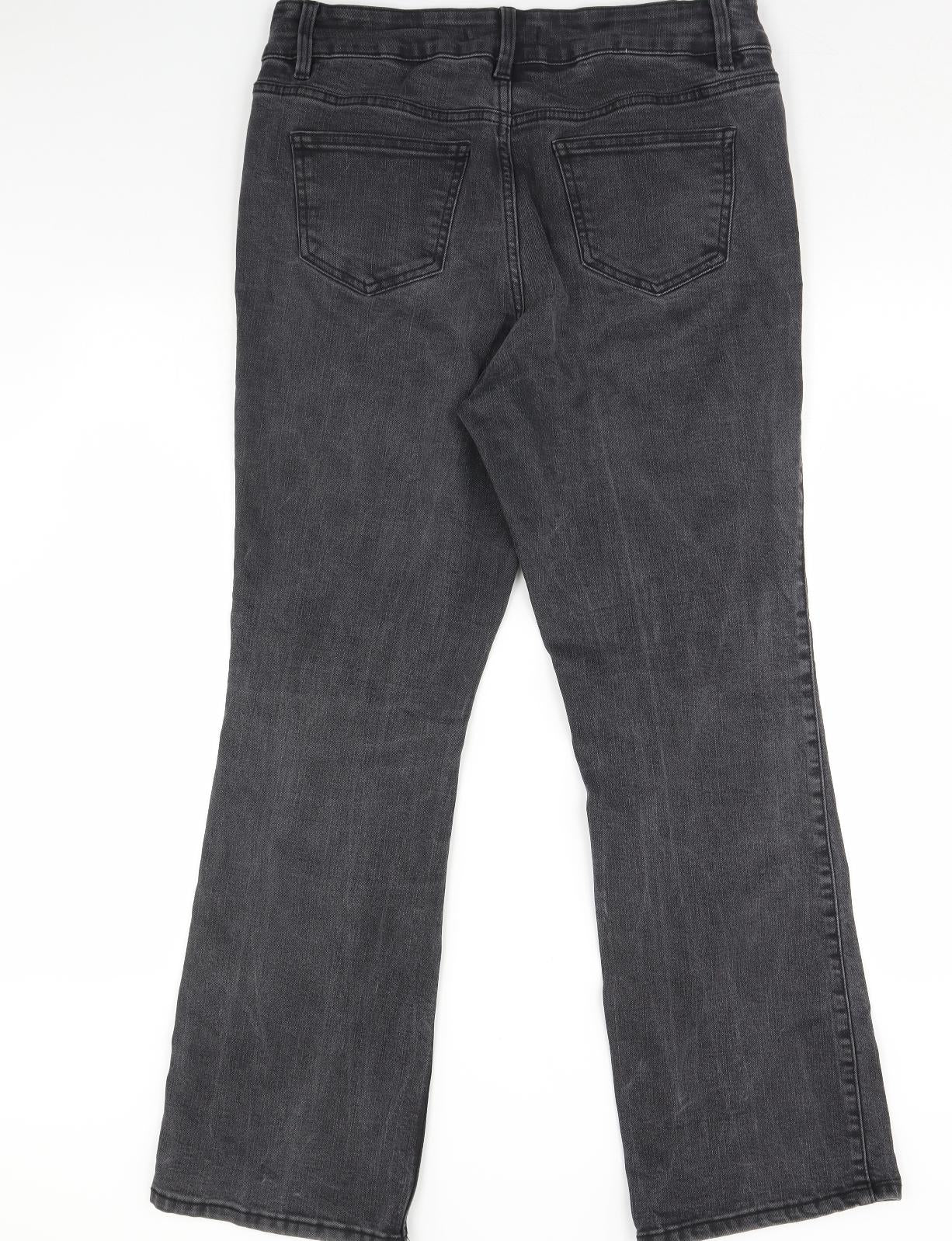 George Womens Black  Denim Straight Jeans Size 14 L32 in