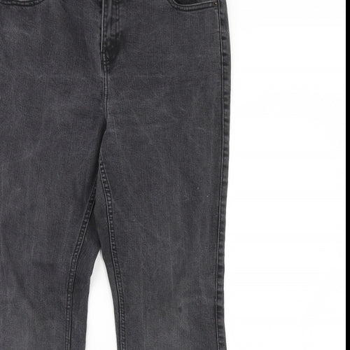 George Womens Black  Denim Straight Jeans Size 14 L32 in