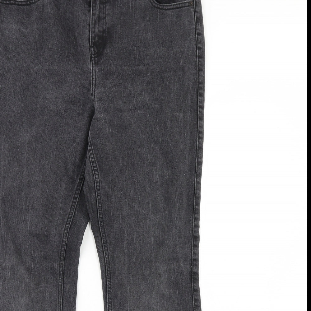 George Womens Black  Denim Straight Jeans Size 14 L32 in
