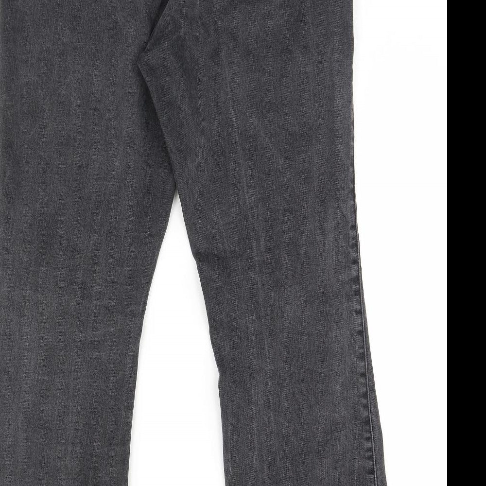 George Womens Black  Denim Straight Jeans Size 14 L32 in