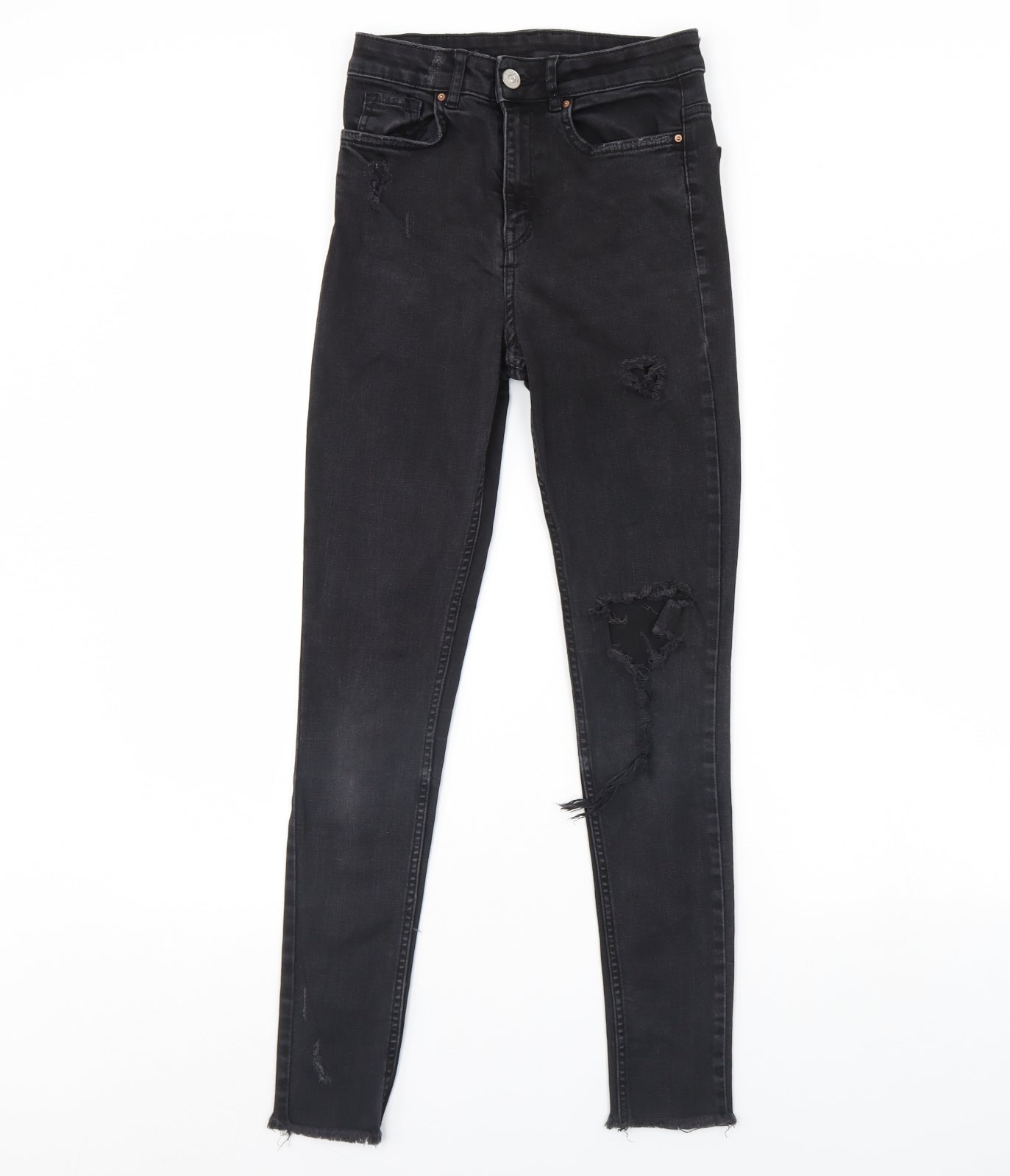 H&M Womens Black  Denim Skinny Jeans Size 8 L28 in
