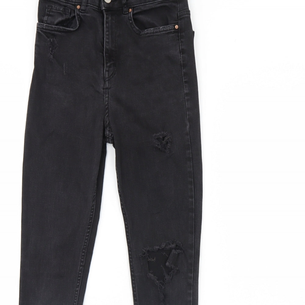 H&M Womens Black  Denim Skinny Jeans Size 8 L28 in