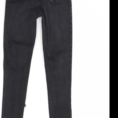 H&M Womens Black  Denim Skinny Jeans Size 8 L28 in