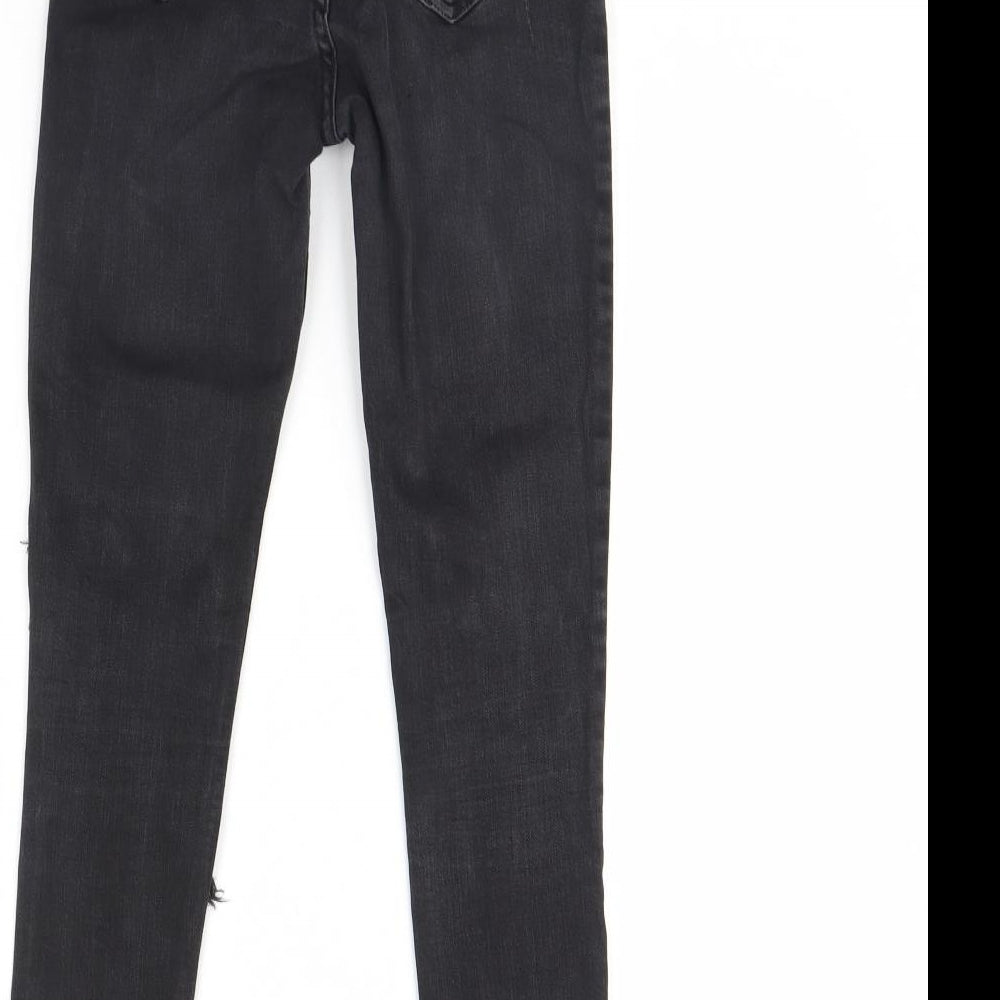 H&M Womens Black  Denim Skinny Jeans Size 8 L28 in