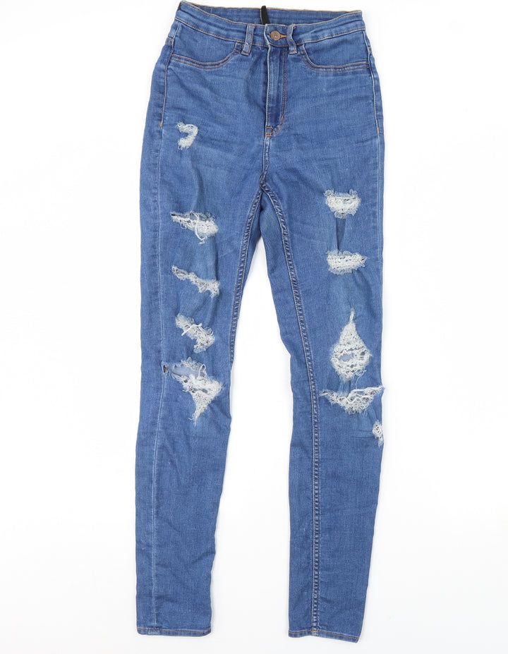 H&M Womens Blue  Denim Skinny Jeans Size 8 L28 in