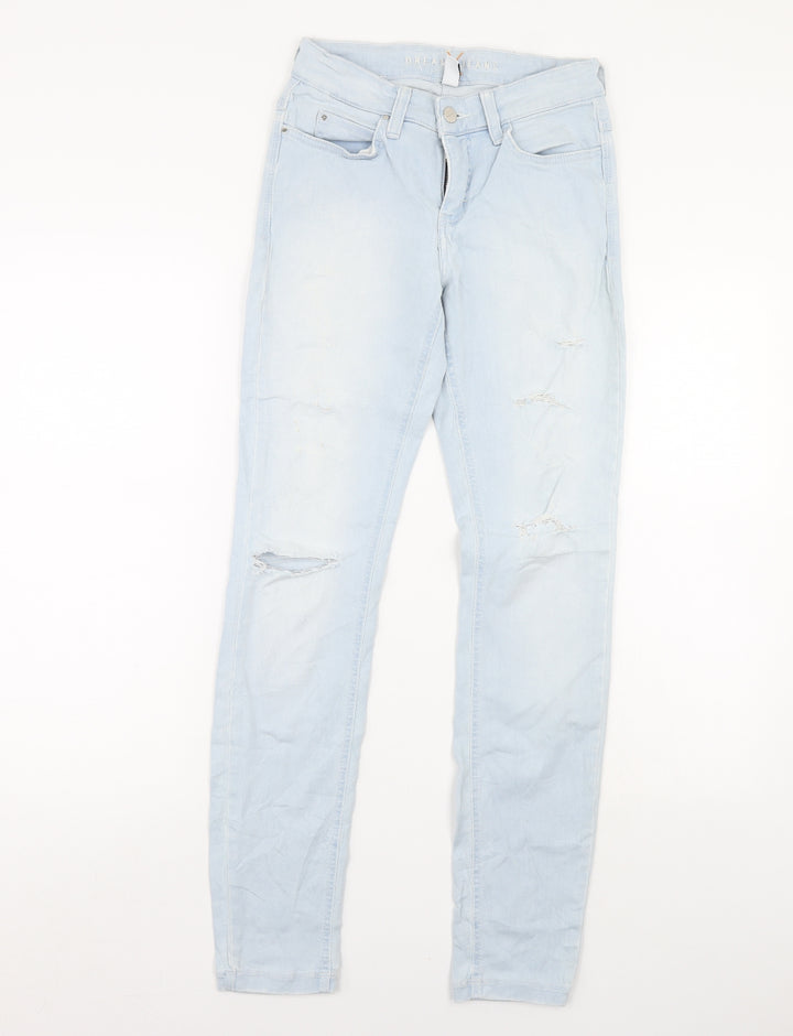 Preworn Womens Blue  Denim Skinny Jeans Size 26 in L29 in