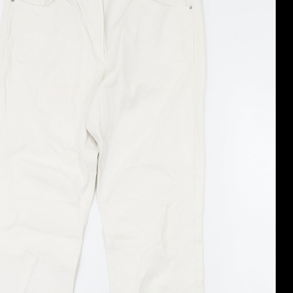 Preworn Womens White  Denim Straight Jeans Size 34 in L30 in