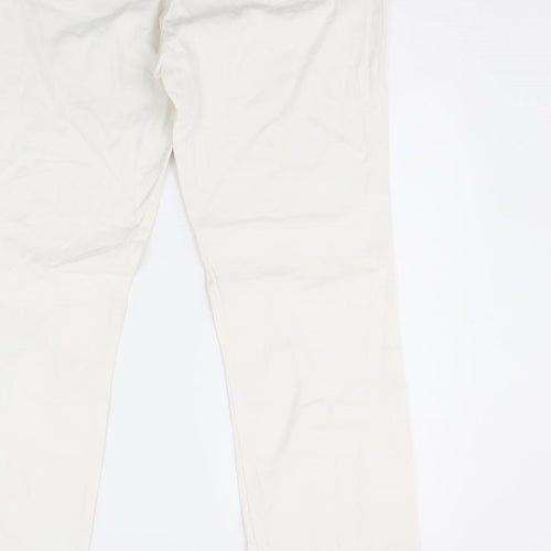 Preworn Womens White  Denim Straight Jeans Size 34 in L30 in