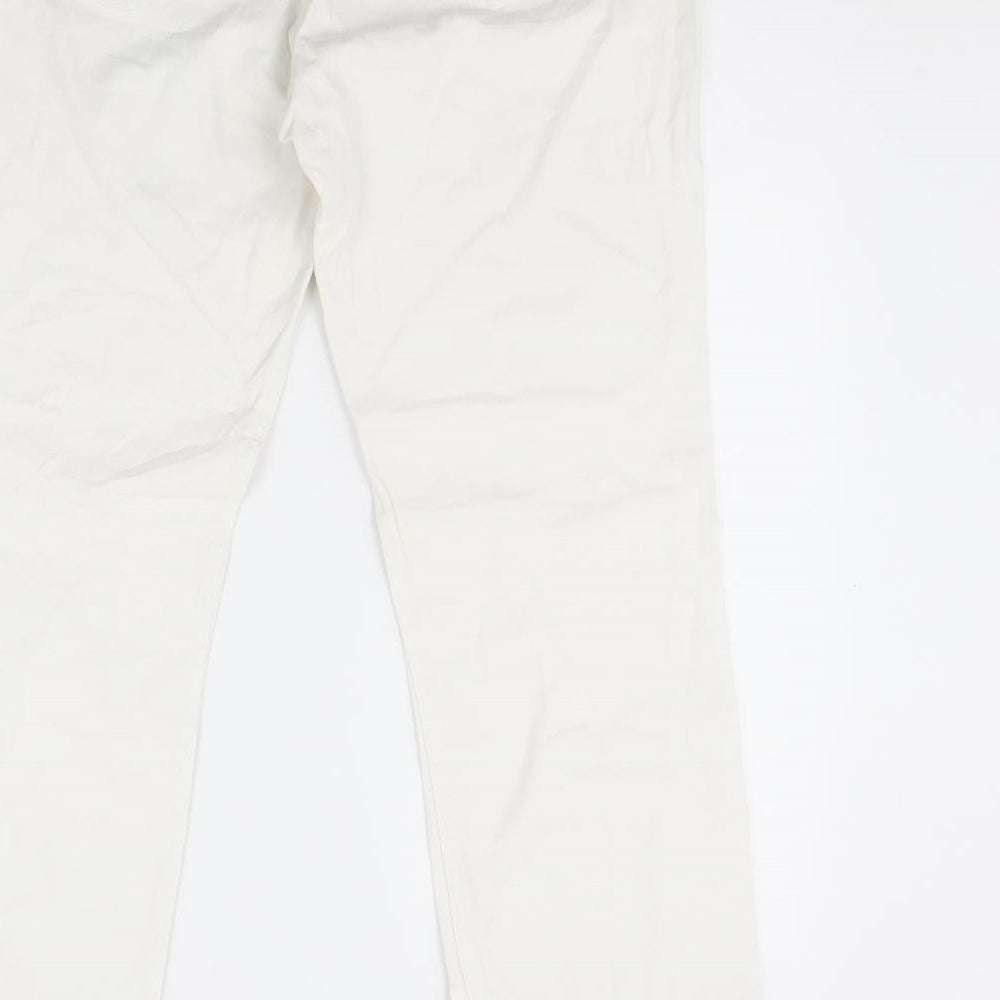 Preworn Womens White  Denim Straight Jeans Size 34 in L30 in