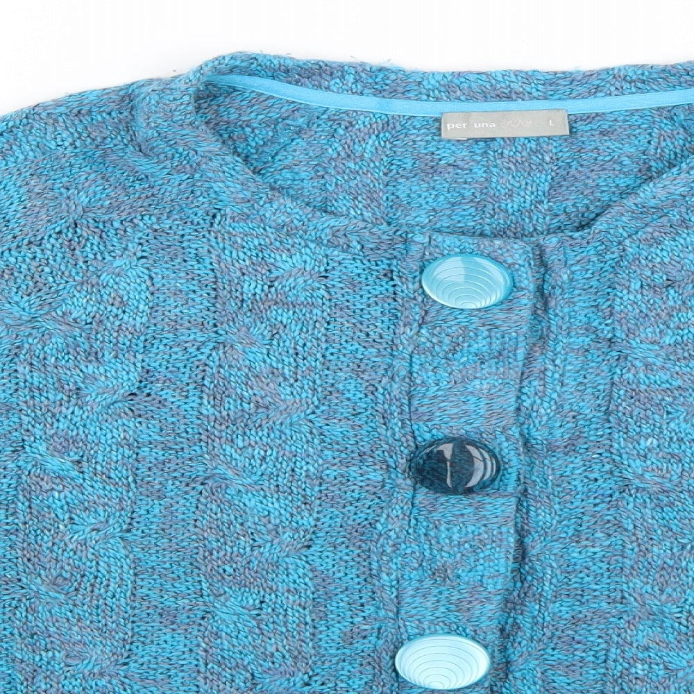 Per Una Womens Blue   Cardigan Jumper Size L