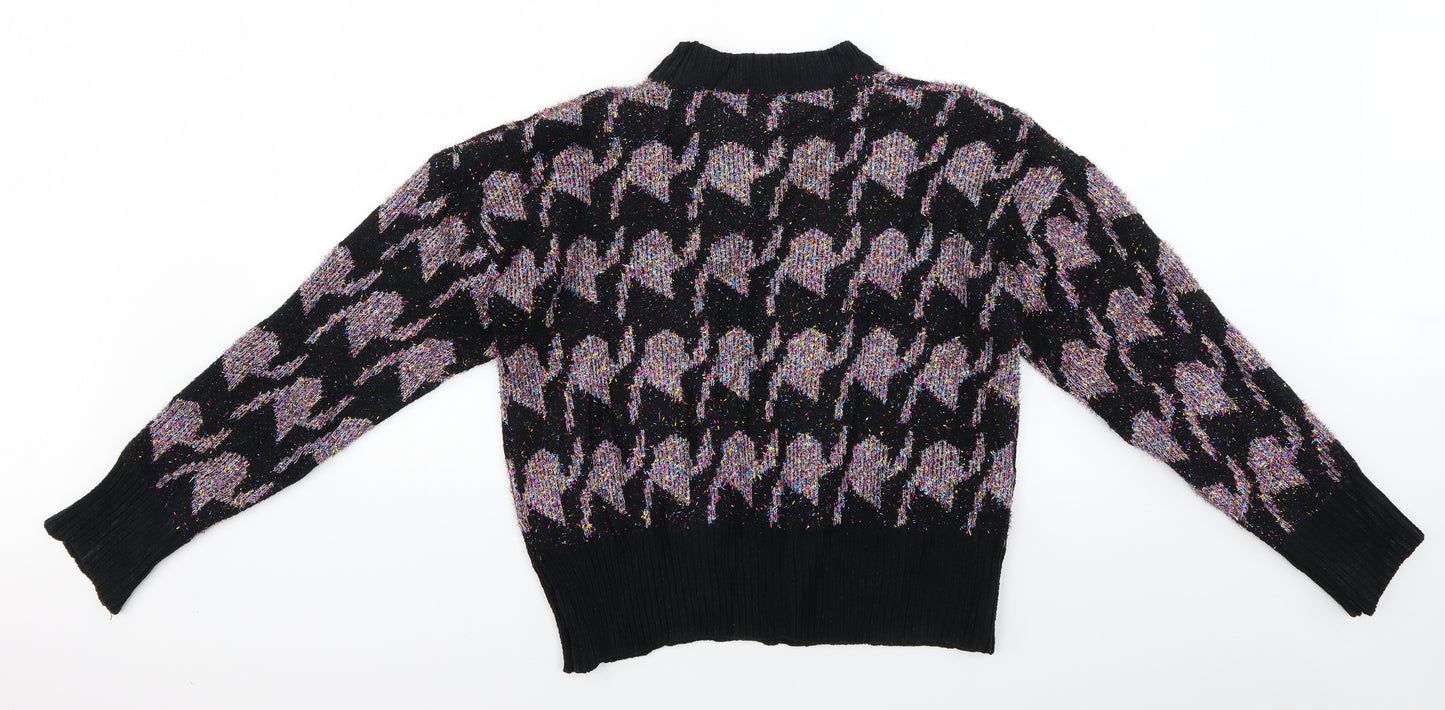 Primark Womens Multicoloured Geometric Knit Pullover Jumper Size 6  - Christmas