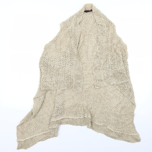 Miss Selfridge Womens Beige  Knit Wrap Jumper Size 8