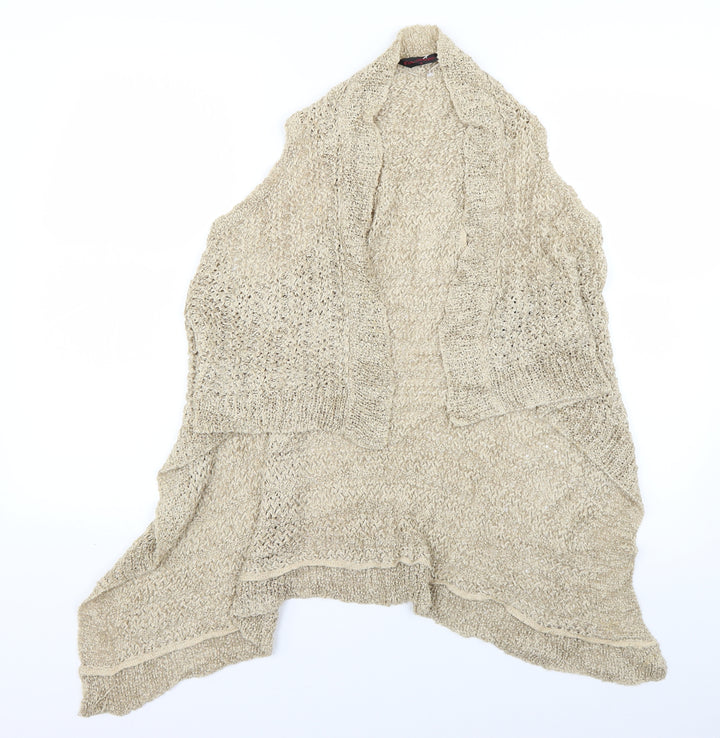 Miss Selfridge Womens Beige Knit Wrap Jumper Size 8