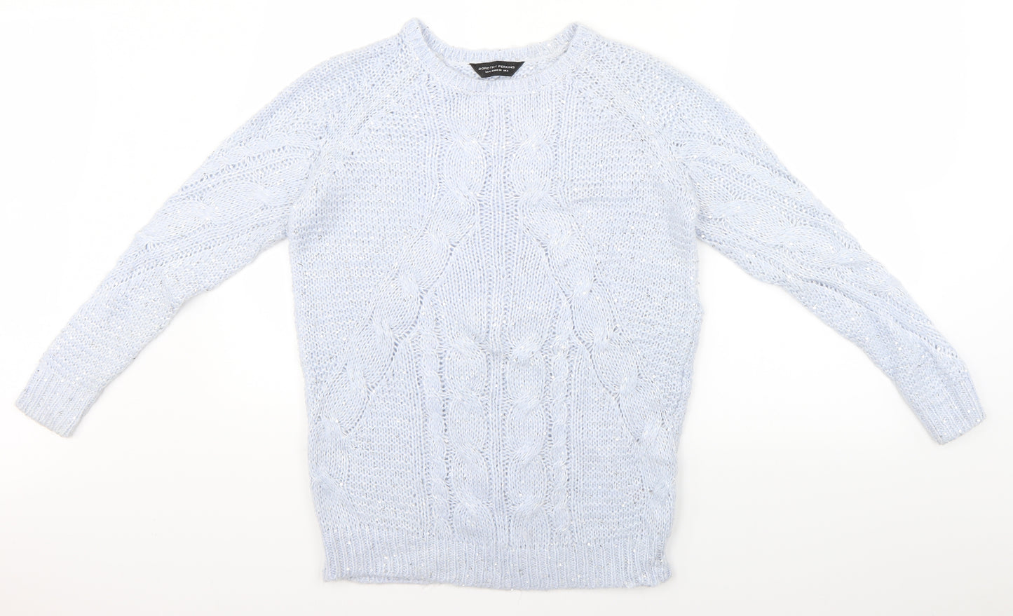 Dorothy Perkins Womens Blue  Knit Pullover Jumper Size 8  - Christmas Jumper