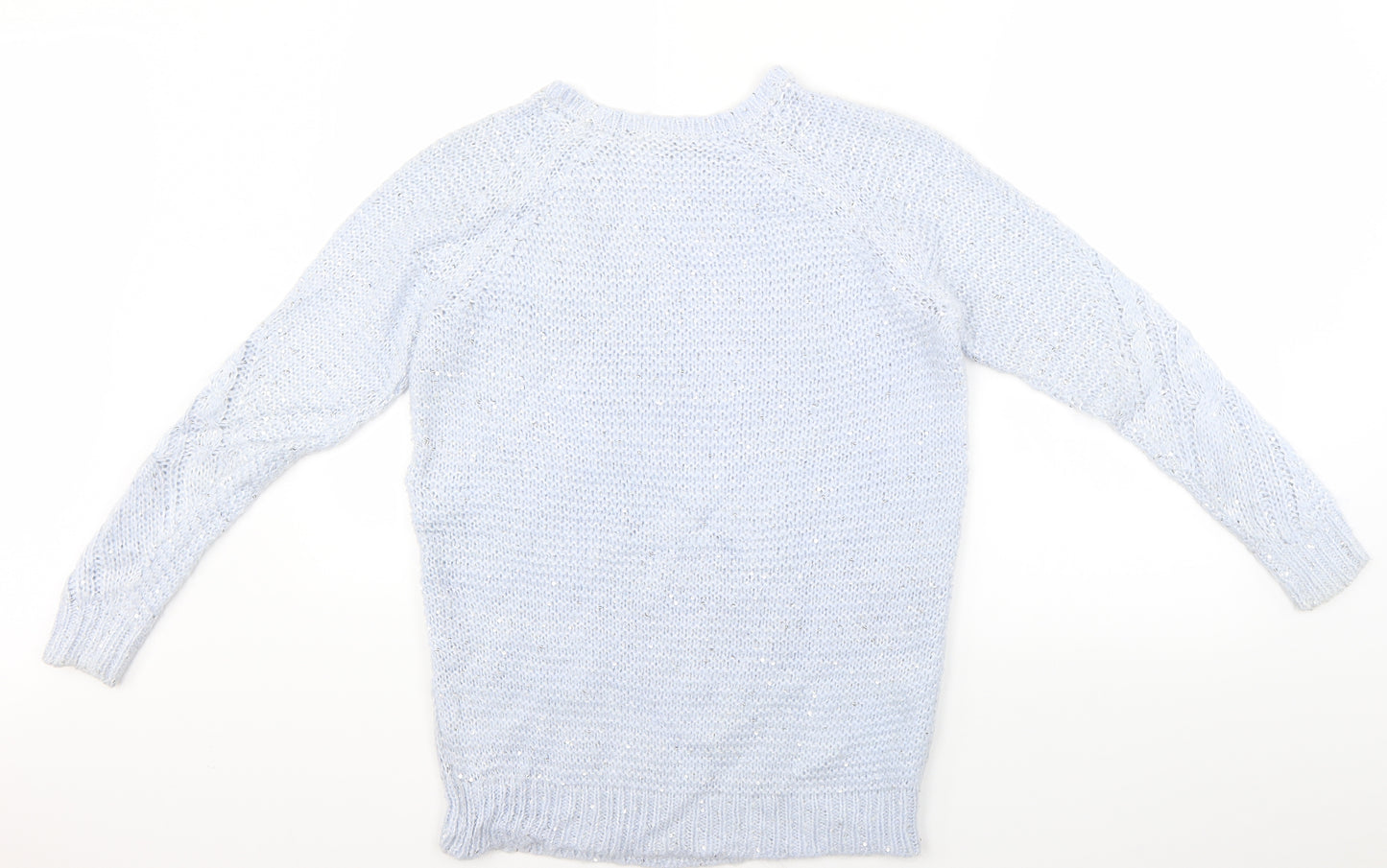 Dorothy Perkins Womens Blue  Knit Pullover Jumper Size 8  - Christmas Jumper