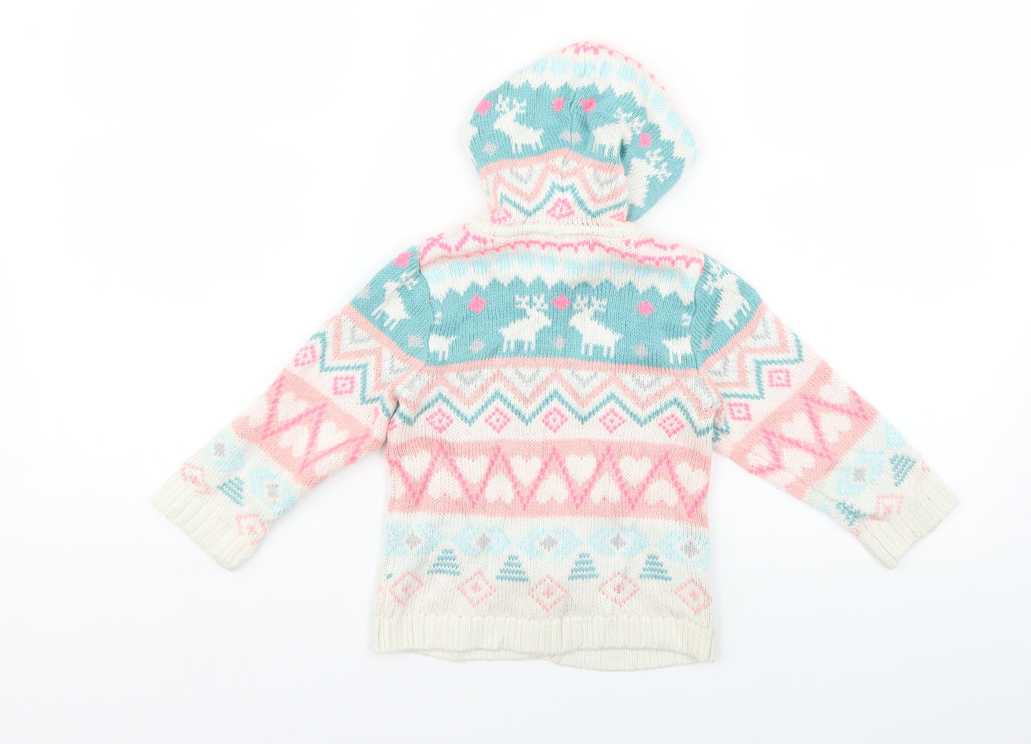 H&M Baby Multicoloured Geometric  Cardigan Jumper Size 12-18 Months  - Christmas