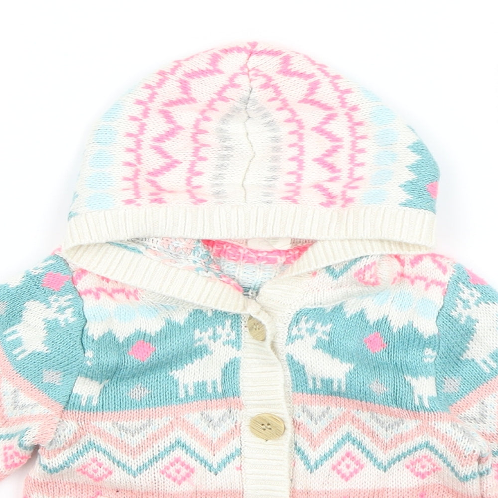 H&M Baby Multicoloured Geometric  Cardigan Jumper Size 12-18 Months  - Christmas