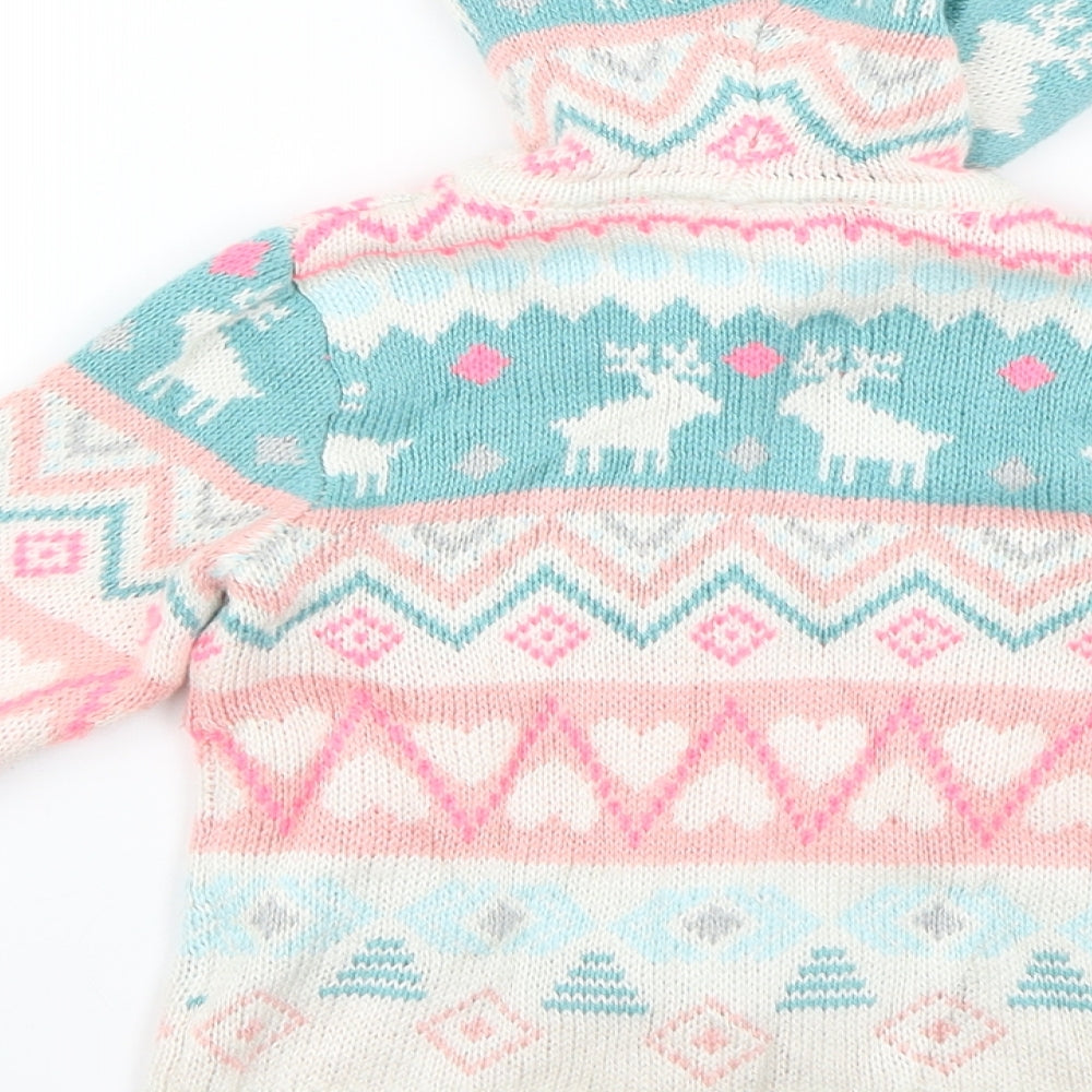 H&M Baby Multicoloured Geometric  Cardigan Jumper Size 12-18 Months  - Christmas