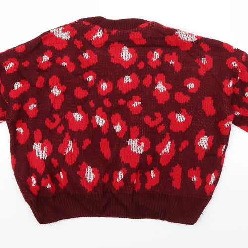 Primark Womens Red   Pullover Jumper Size 6  - flowers