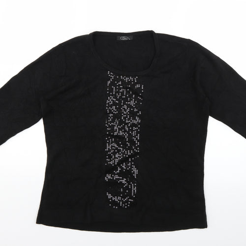 BM Womens Black   Pullover Jumper Size M  - sequins