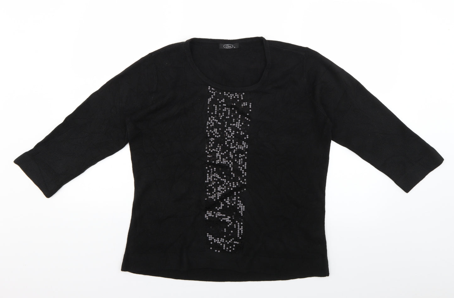BM Womens Black   Pullover Jumper Size M  - sequins