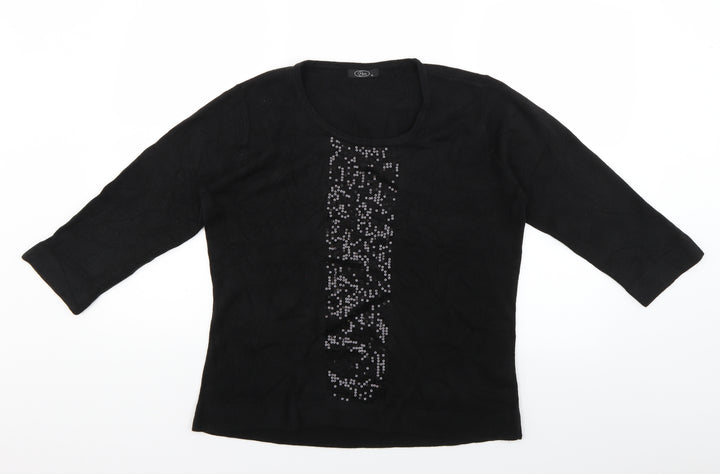 BM Womens Black Pullover Jumper Size M - sequins
