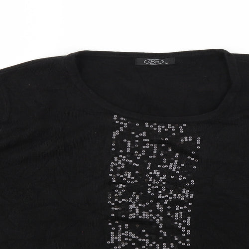 BM Womens Black   Pullover Jumper Size M  - sequins