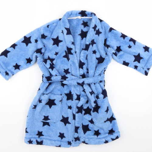 Marks & Spencer Boys Blue Geometric   Robe & Gown Set Size 2-3 Years