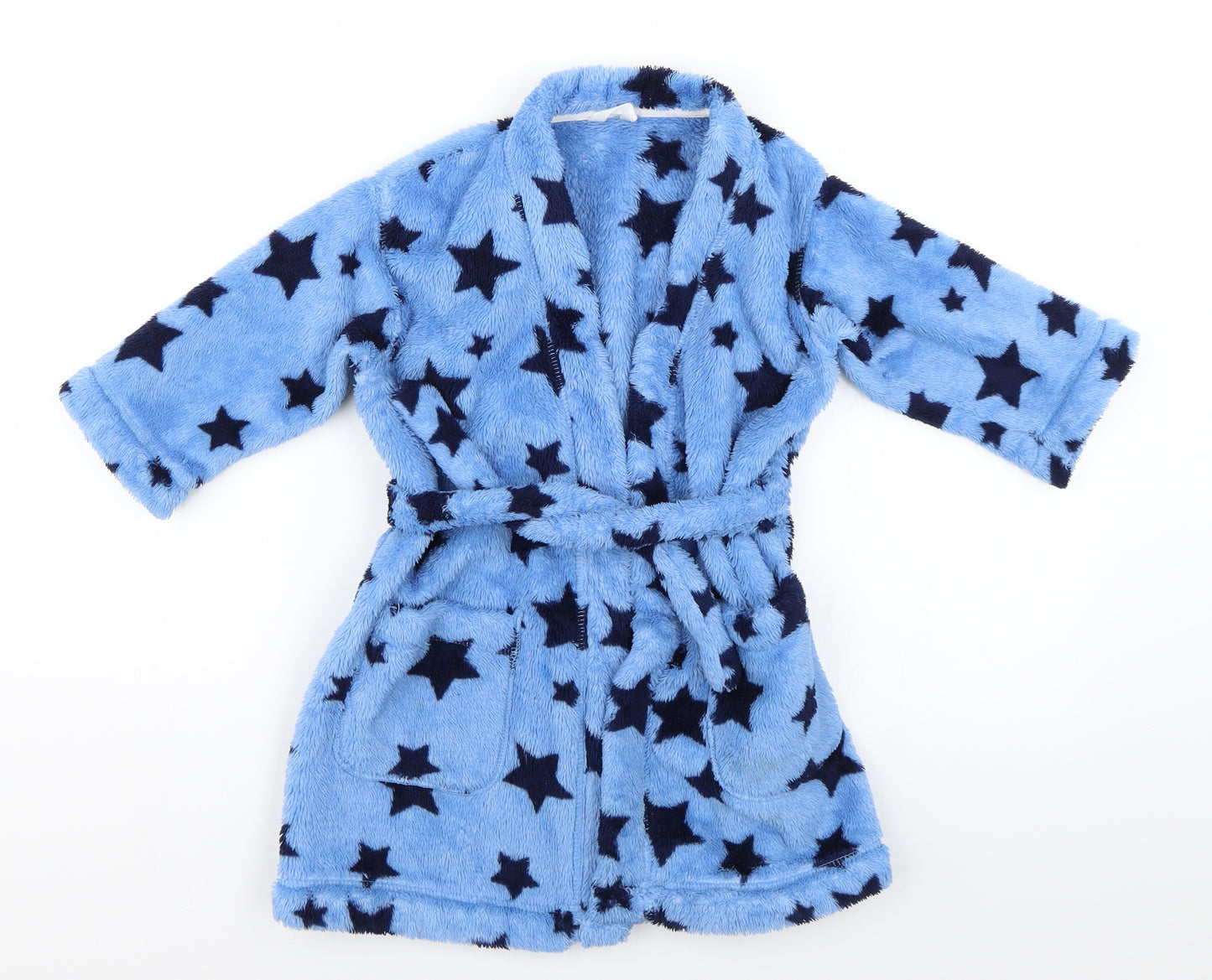 Marks & Spencer Boys Blue Geometric   Robe & Gown Set Size 2-3 Years
