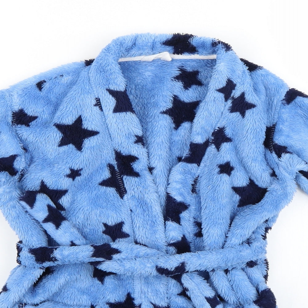 Marks & Spencer Boys Blue Geometric   Robe & Gown Set Size 2-3 Years