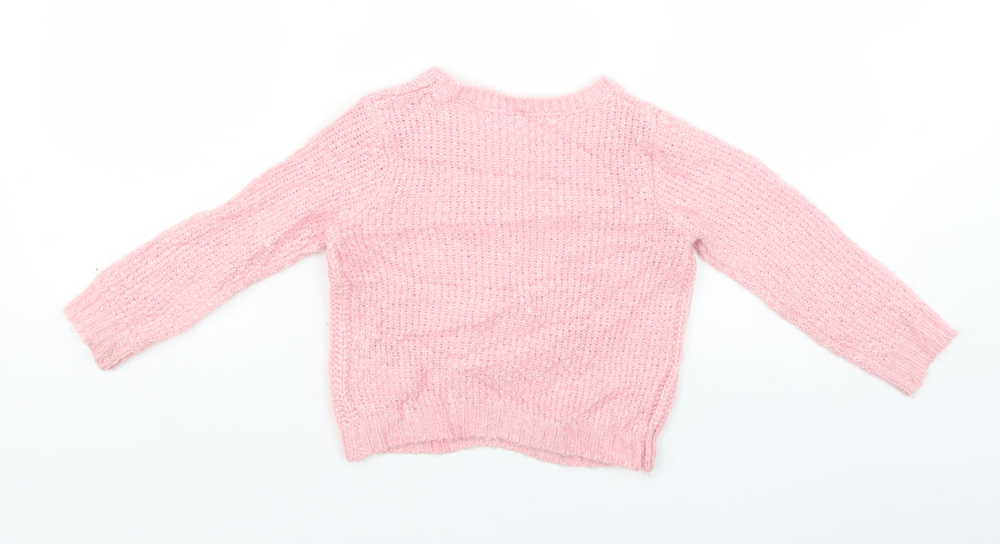 F&F Girls Pink   Pullover Jumper Size 2-3 Years