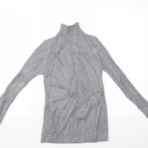 Preworn Girls Grey   Pullover Jumper   - High Neck Sweater