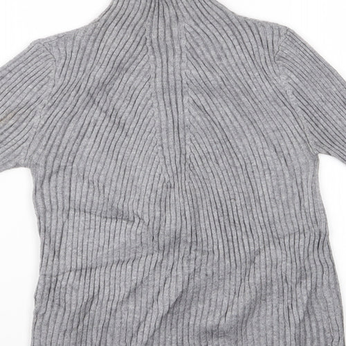 Preworn Girls Grey   Pullover Jumper   - High Neck Sweater
