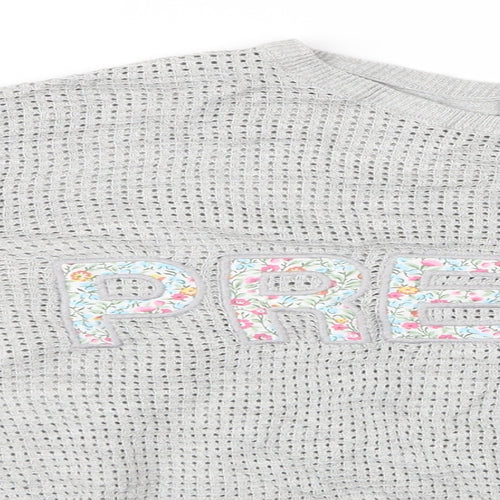 Topshop Womens Green Floral  Pullover Jumper Size 14  - Top Shop Pretty Logo