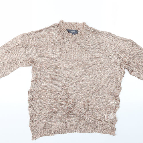 Studio Womens Brown   Pullover Jumper Size 8  - Studio Metallic Sweater
