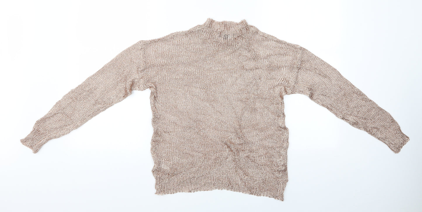 Studio Womens Brown   Pullover Jumper Size 8  - Studio Metallic Sweater