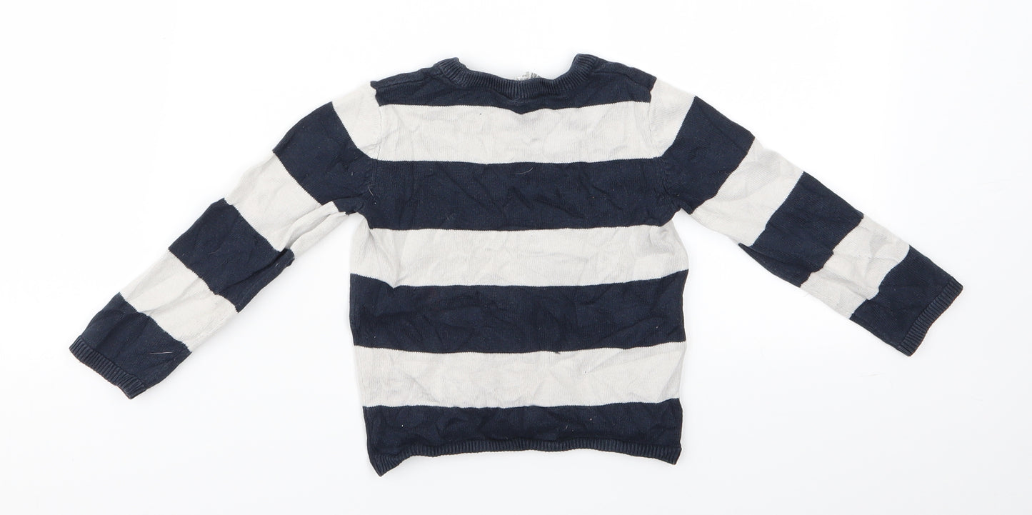 H&M Boys Multicoloured Striped  Pullover Jumper Size 18-24 Months  - H&M Toddler Sweater