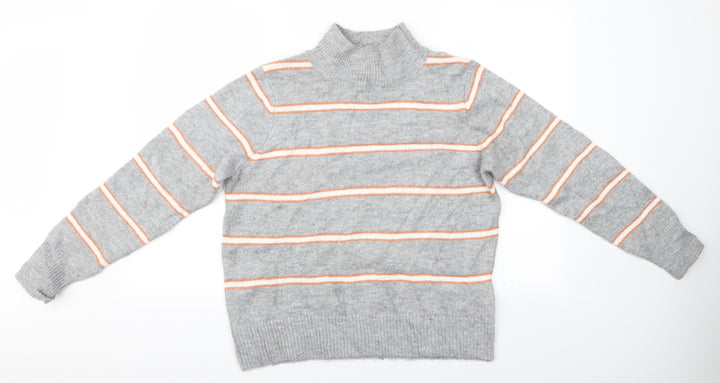 Dorothy Perkins Womens Grey Striped Pullover Jumper Size 10 - Dorothy Perkins glittery