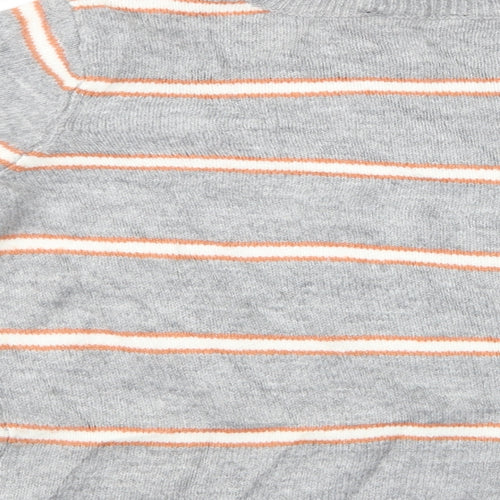 Dorothy Perkins Womens Grey Striped  Pullover Jumper Size 10  - Dorothy Perkins glittery