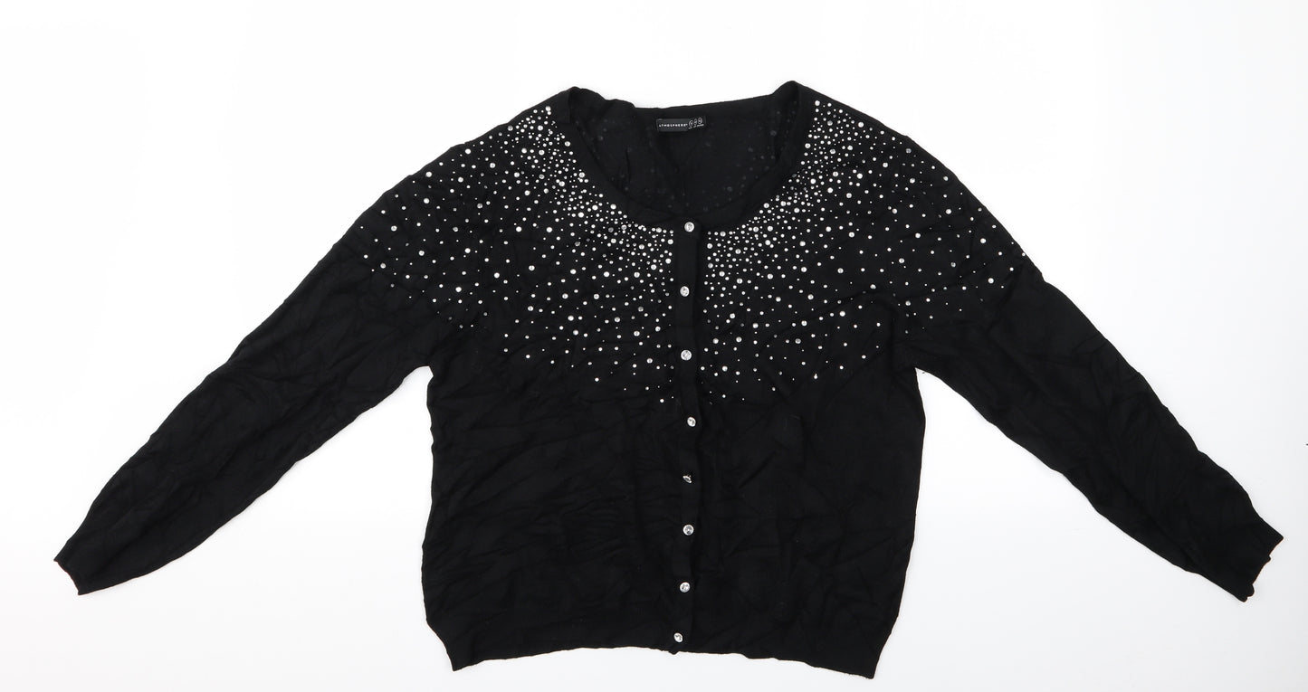 Atmosphere Womens Black   Cardigan Jumper Size 18  - Beaded Cardigan