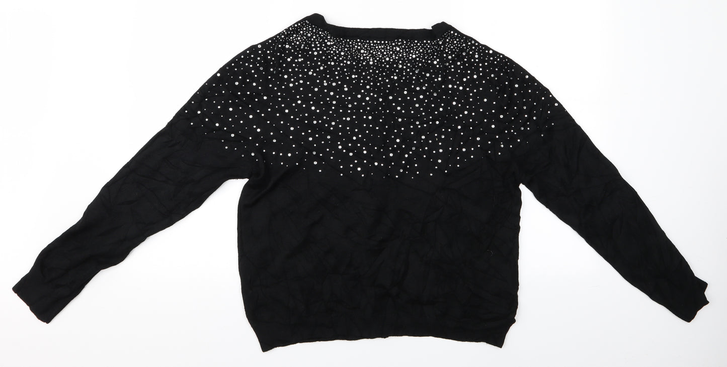 Atmosphere Womens Black   Cardigan Jumper Size 18  - Beaded Cardigan