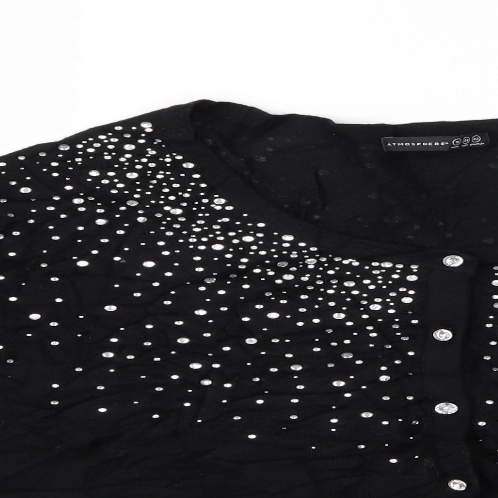 Atmosphere Womens Black   Cardigan Jumper Size 18  - Beaded Cardigan