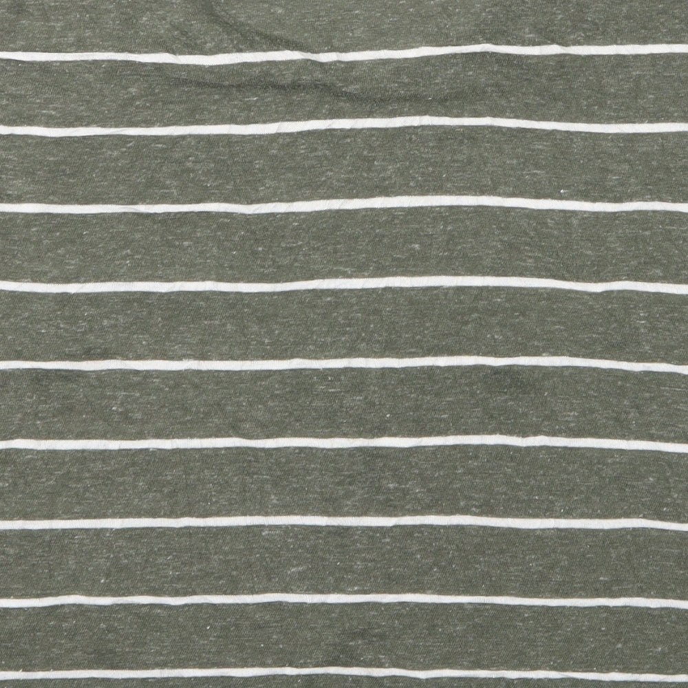 Papaya Womens Green Striped  Basic T-Shirt Size 20  - Papaya