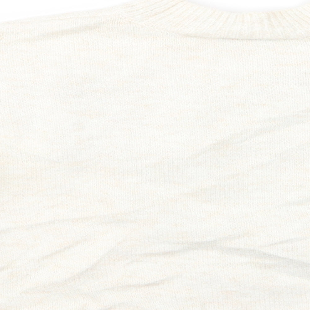 Topshop Womens Ivory Animal Print  Pullover Jumper Size 6  - Christmas Reindeer