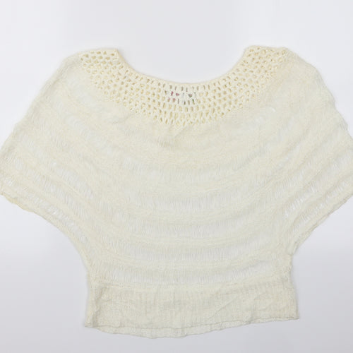 Cameo Rose Womens Ivory   Pullover Jumper Size S  - Batwing lacy jumper